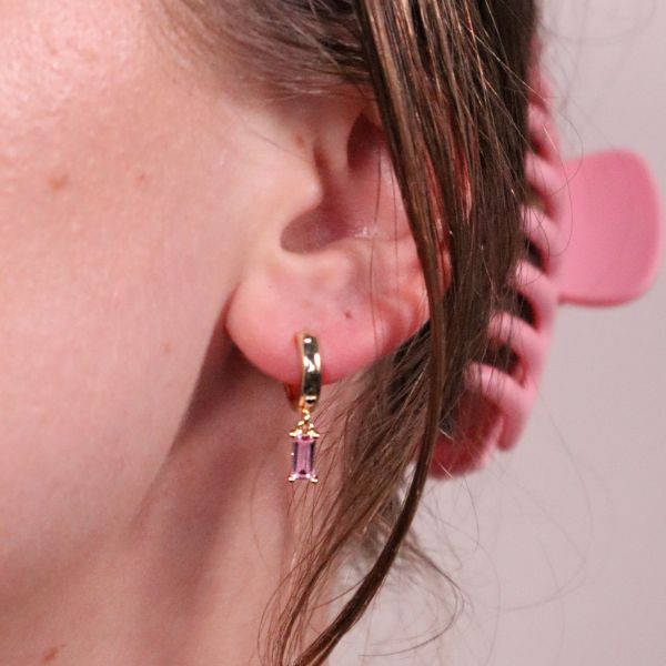 Sparkling Bar Huggie Hoops